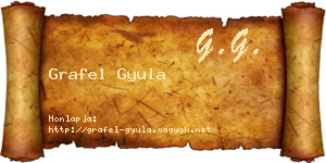 Grafel Gyula névjegykártya